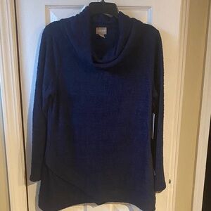 Chico's Navy Cowl Neck Sweater